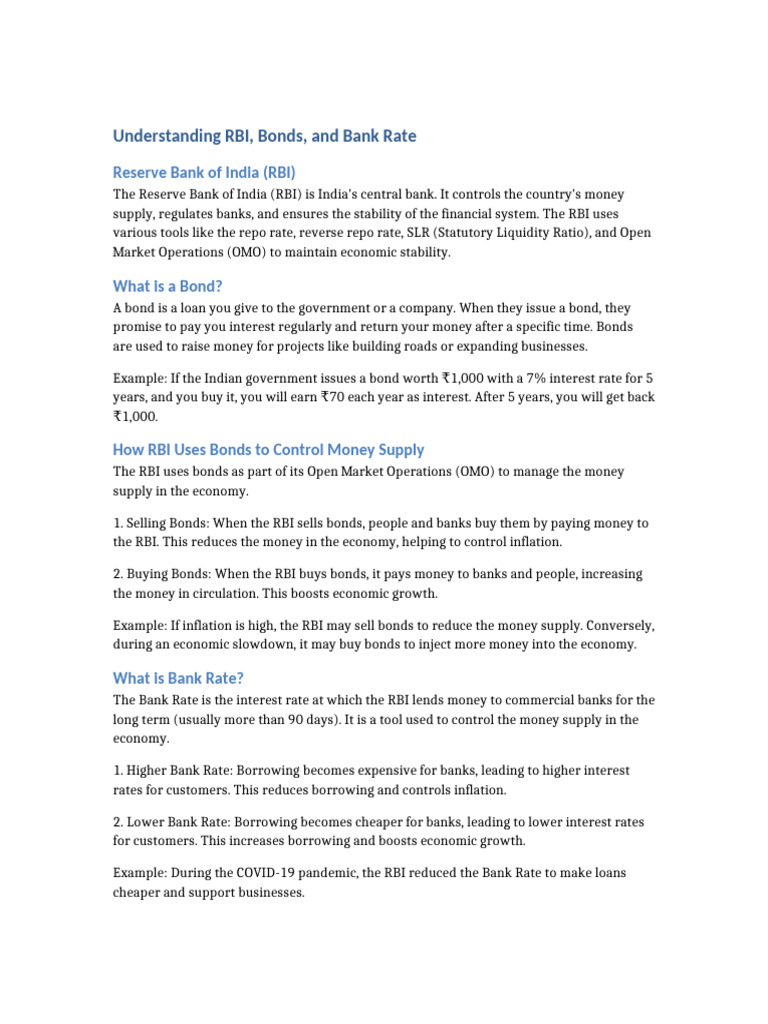 Understanding RBI Bonds Bank Rate | PDF