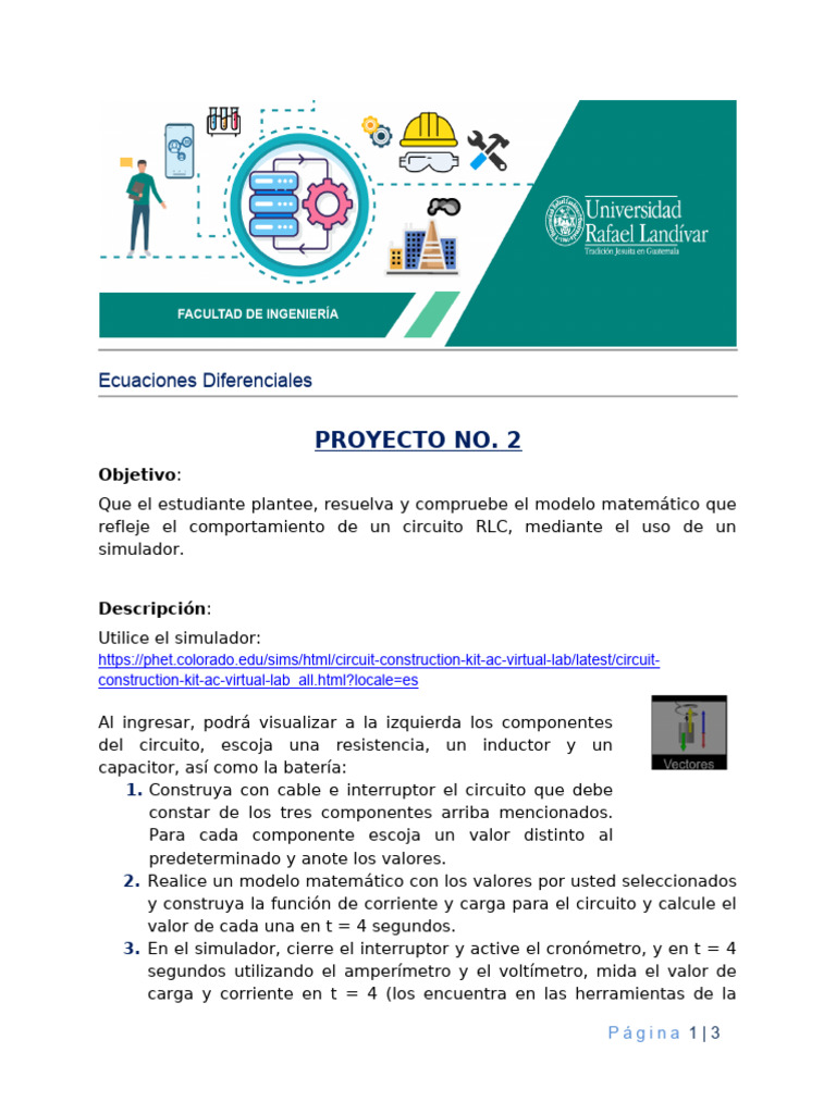 Modelo RLC: Ecuaciones y Simulación | PDF | Red eléctrica