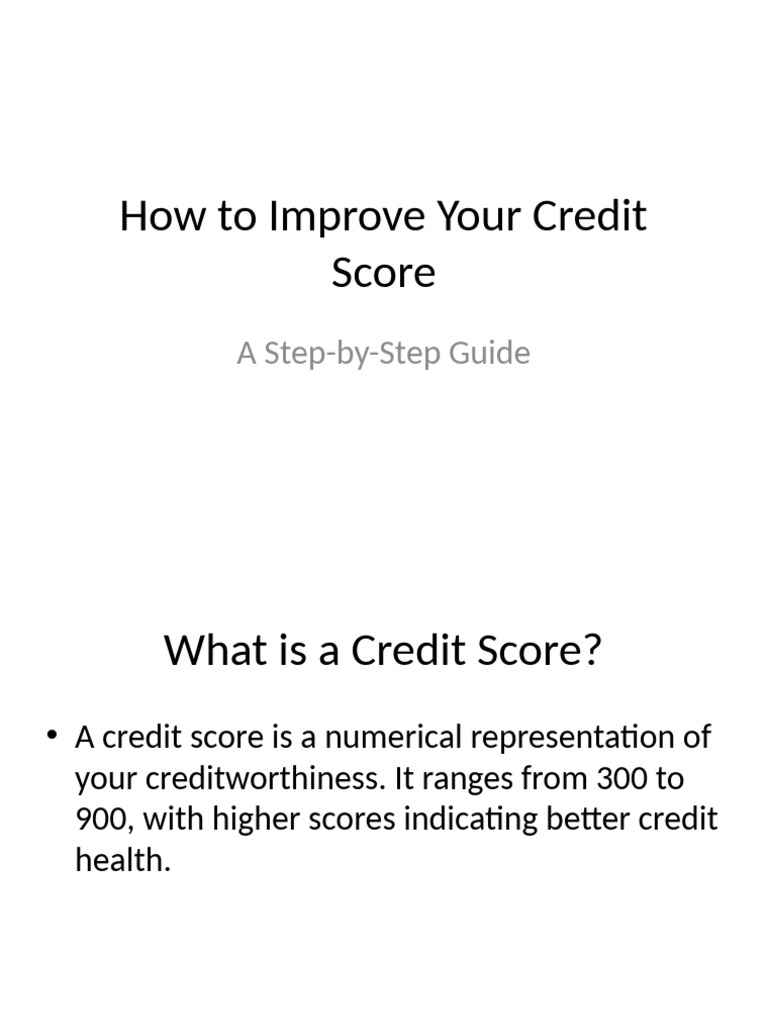 Improve Your Credit Score Guide | PDF
