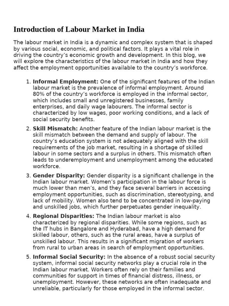 Characterstics & Problems of Labor | PDF | Labour Economics | Employment