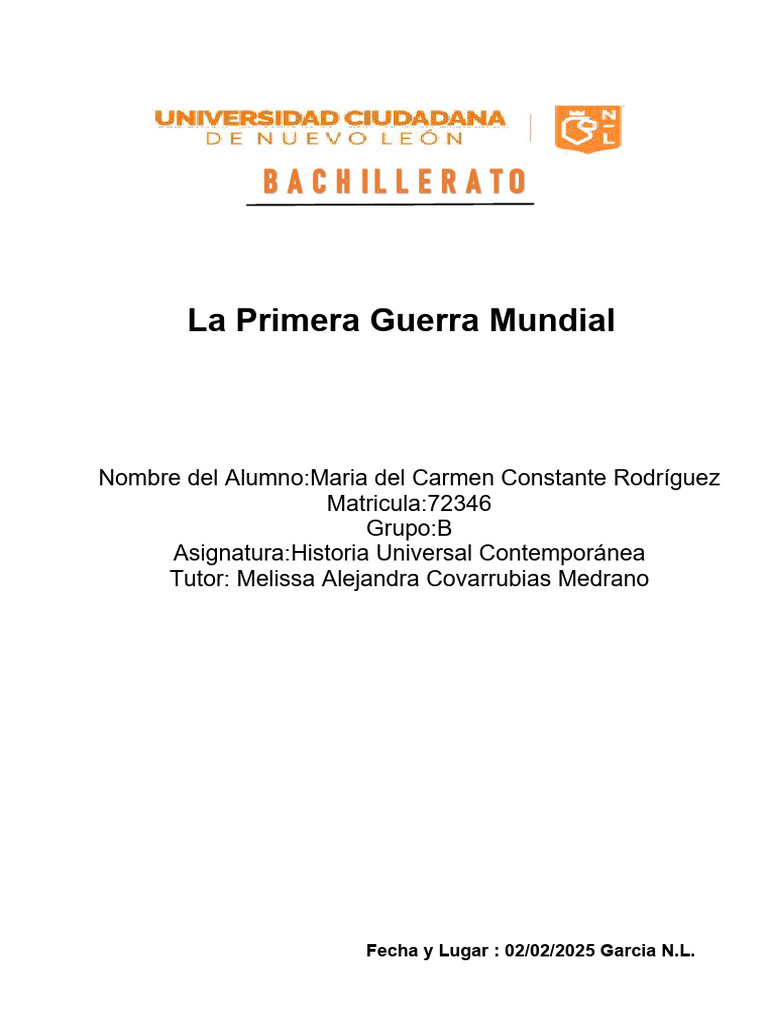 Causas y Consecuencias de la WWI | PDF | Primera Guerra Mundial ...