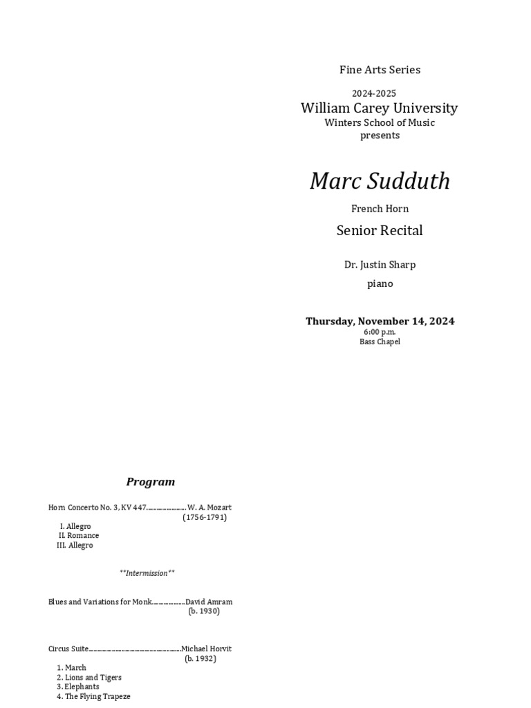 Senior Recital Paper | PDF