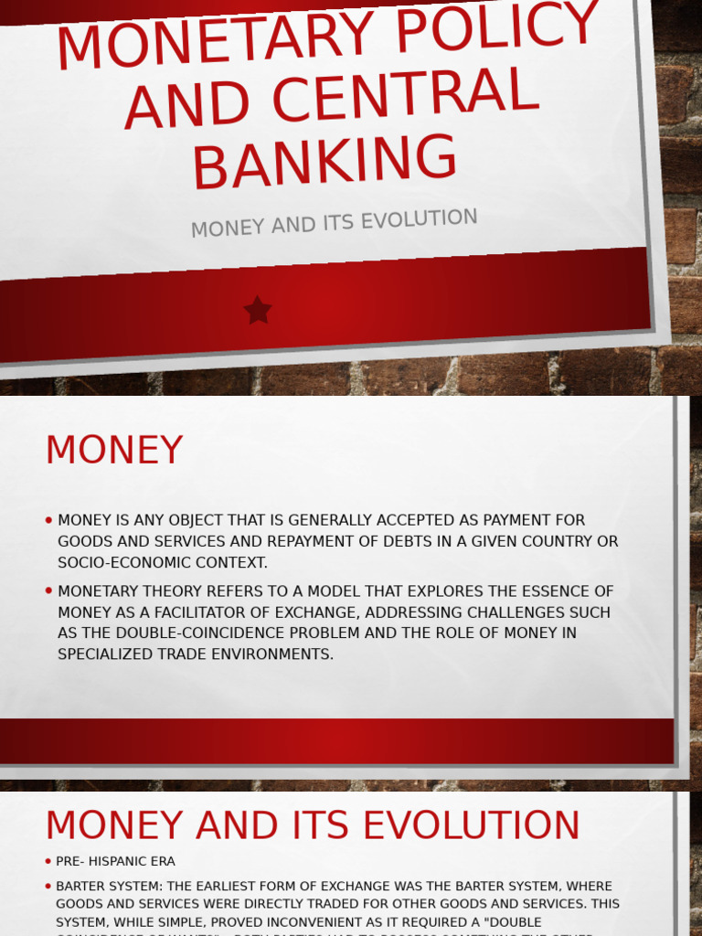 Monetary Policy and Central Banking PPT Group 1 | PDF | Money | Currency