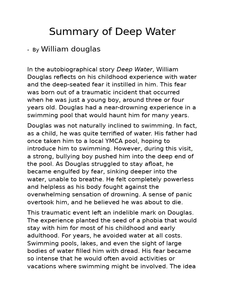 Deep Water Pdf Fear Psychology