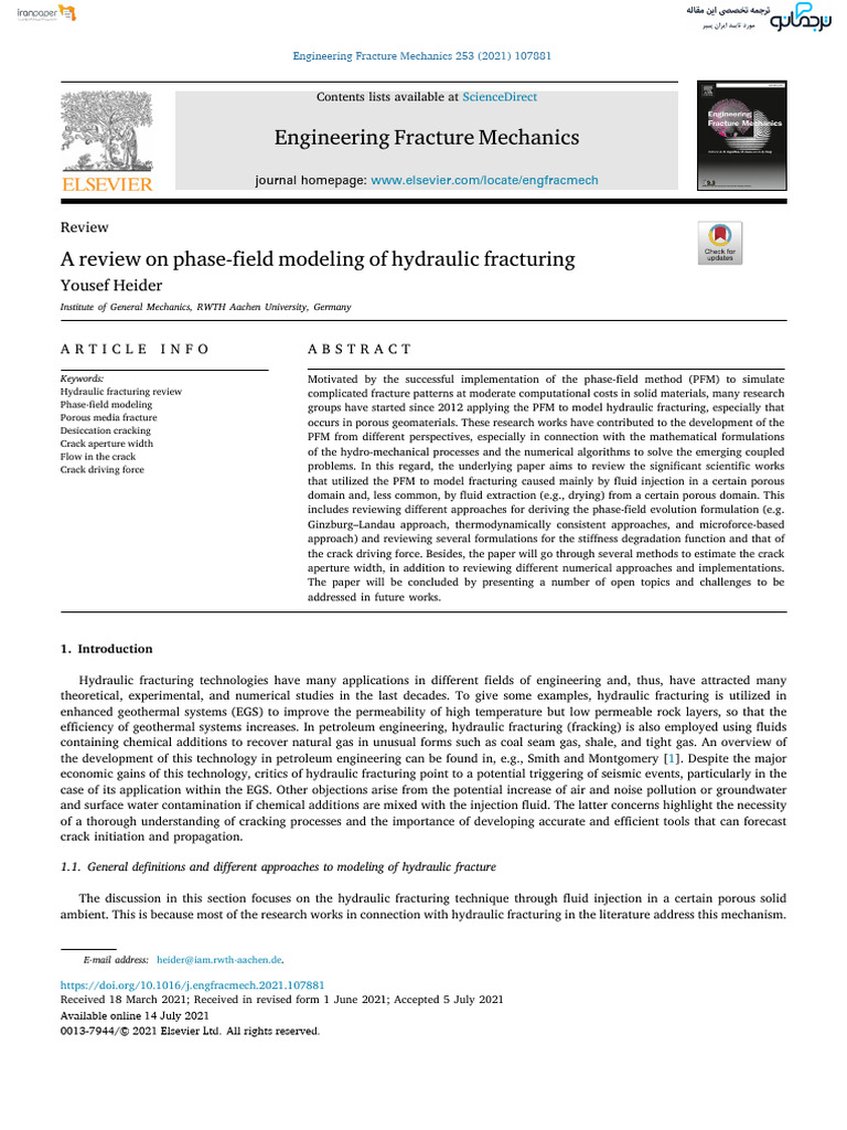Phase-Field Modeling in Hydraulic Fracturing | PDF | Fracture ...