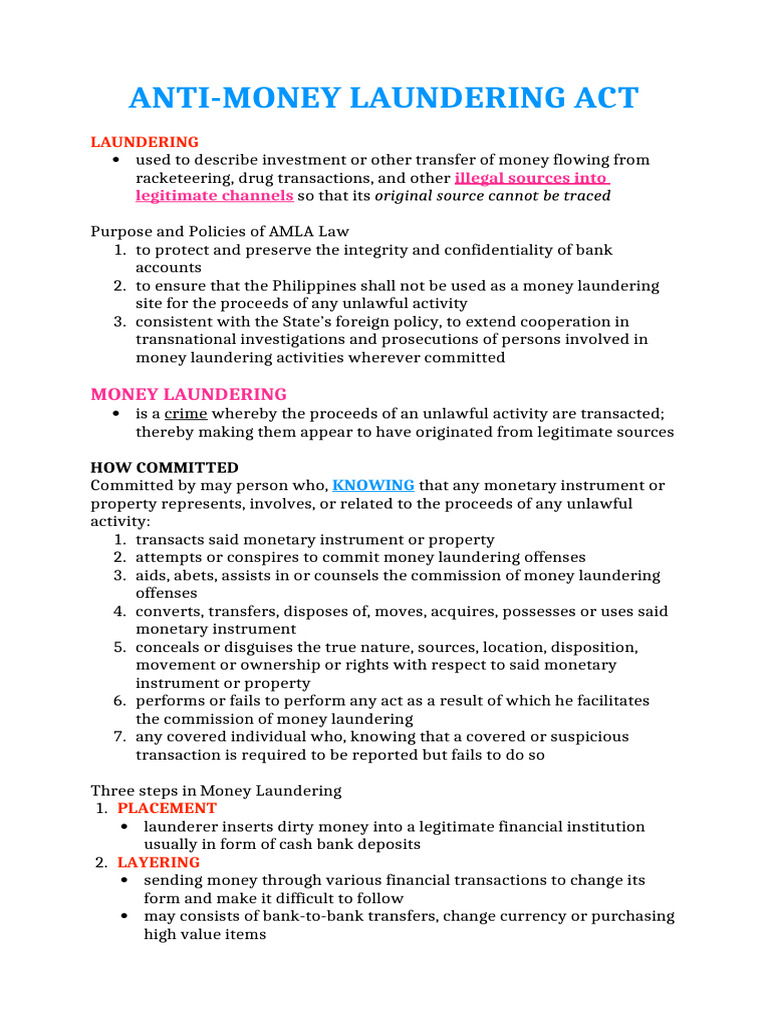 Overview of Anti-Money Laundering Act | PDF | Money Laundering | Money
