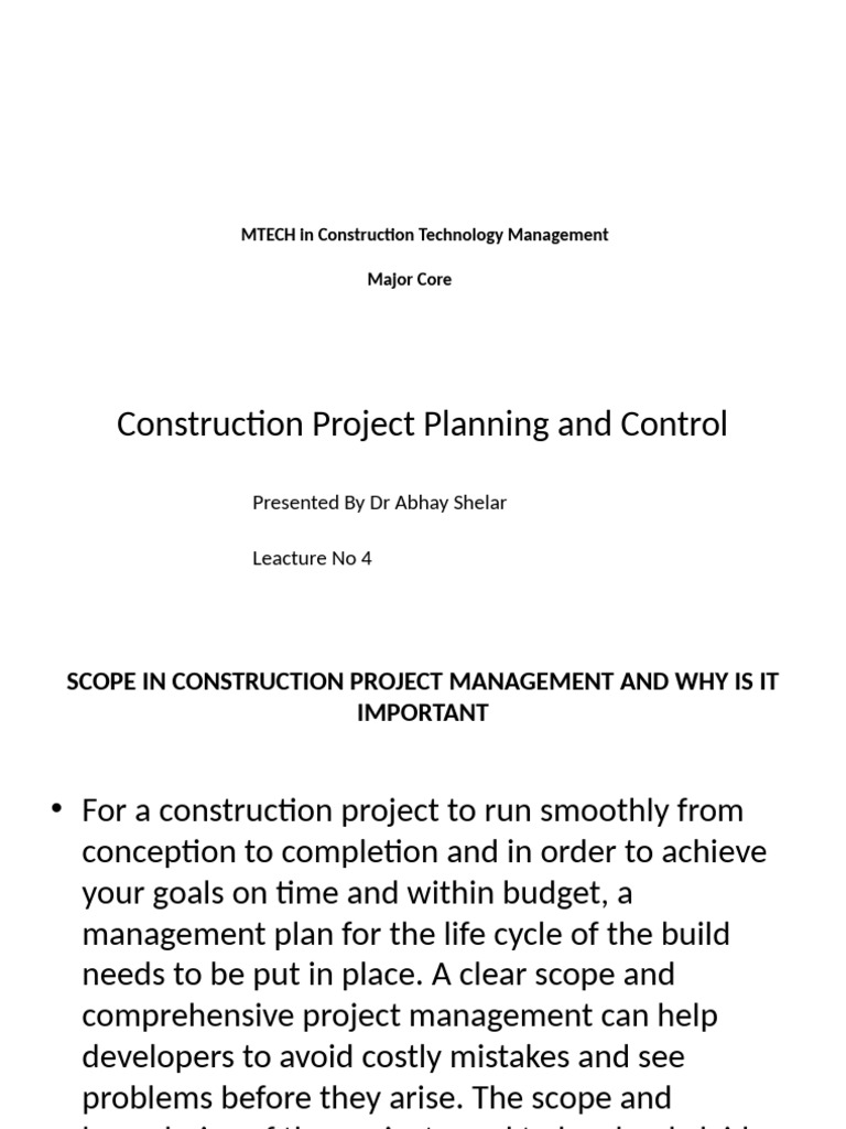 Leacture No 4 | PDF | Project Management | General Contractor