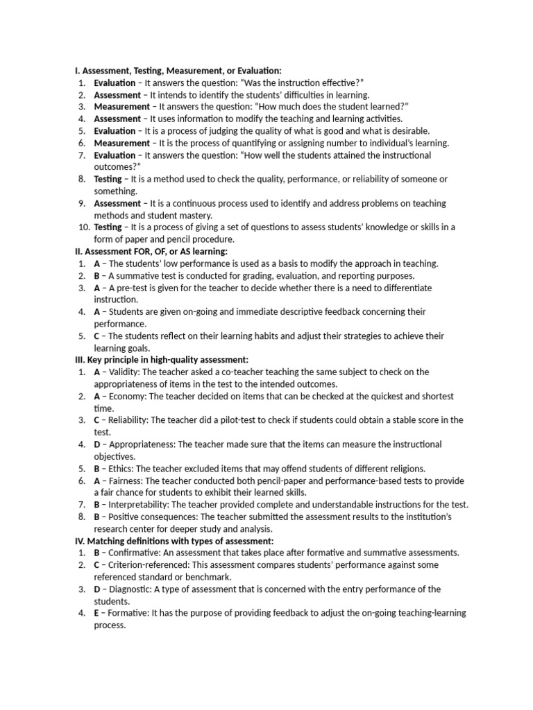 Understanding Assessment Types and Principles | PDF | Educational ...