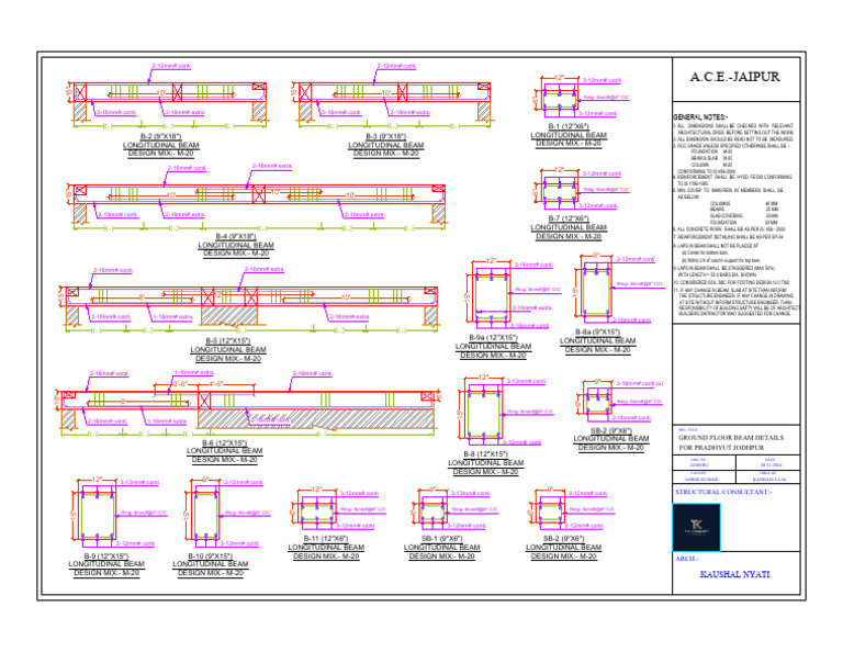 M-20 Longitudinal Beam Design Details | PDF | Architectural Design ...