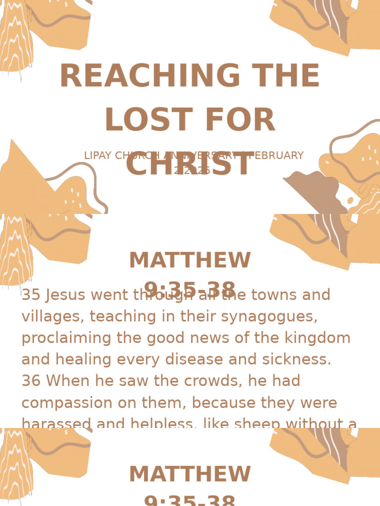 Reaching the Lost for Christ | PDF | Jesus | Gospel Of Matthew