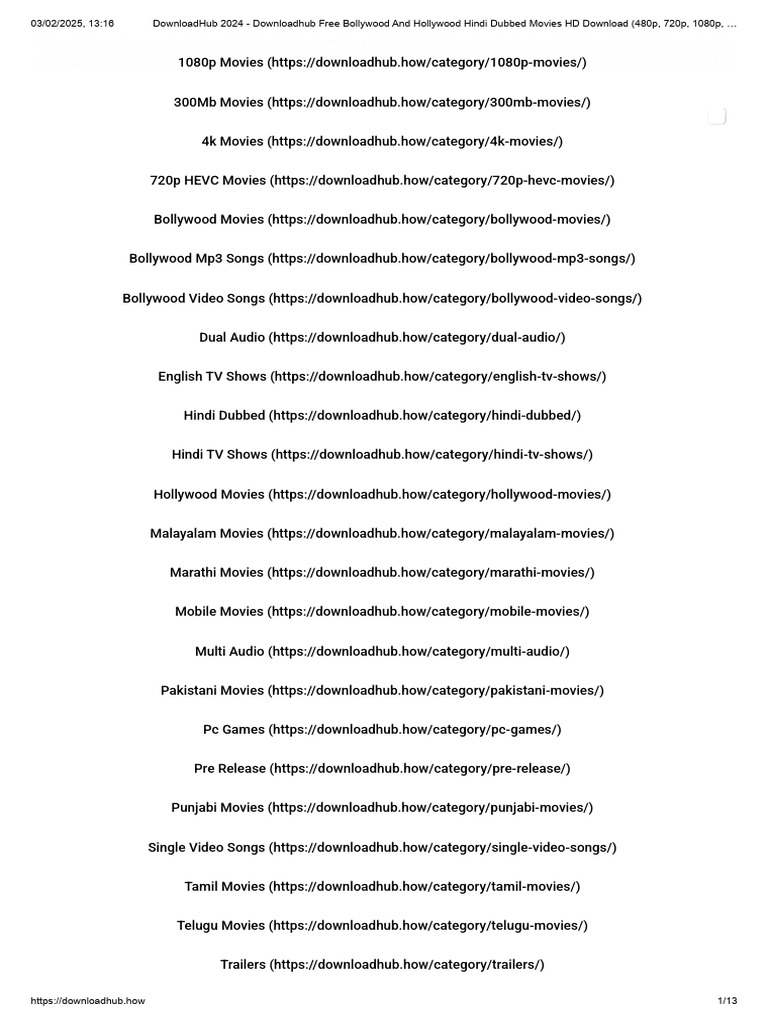 DownloadHub 2024 - Downloadhub Free Bollywood and Hollywood Hindi ...