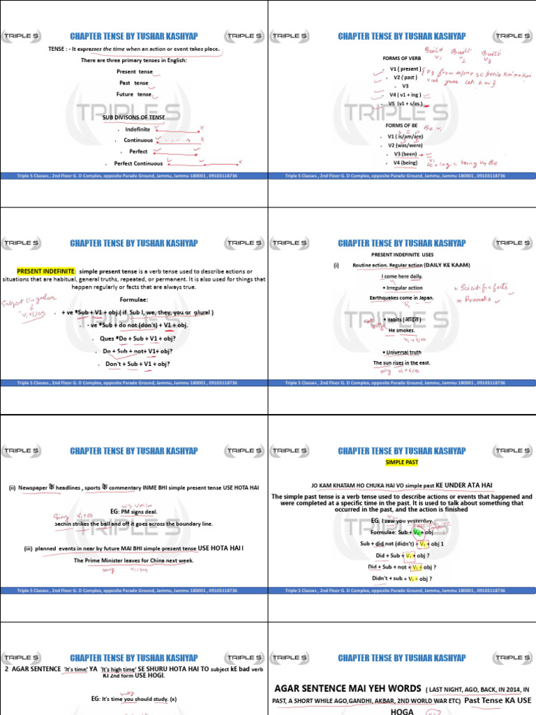 Complete Tense Printable PDF | PDF | Grammatical Tense | Linguistics