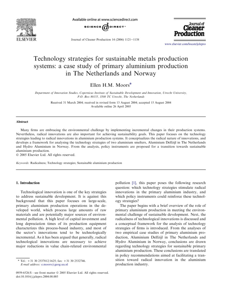 Sustainable Aluminium Production Strategies | PDF | Aluminium ...