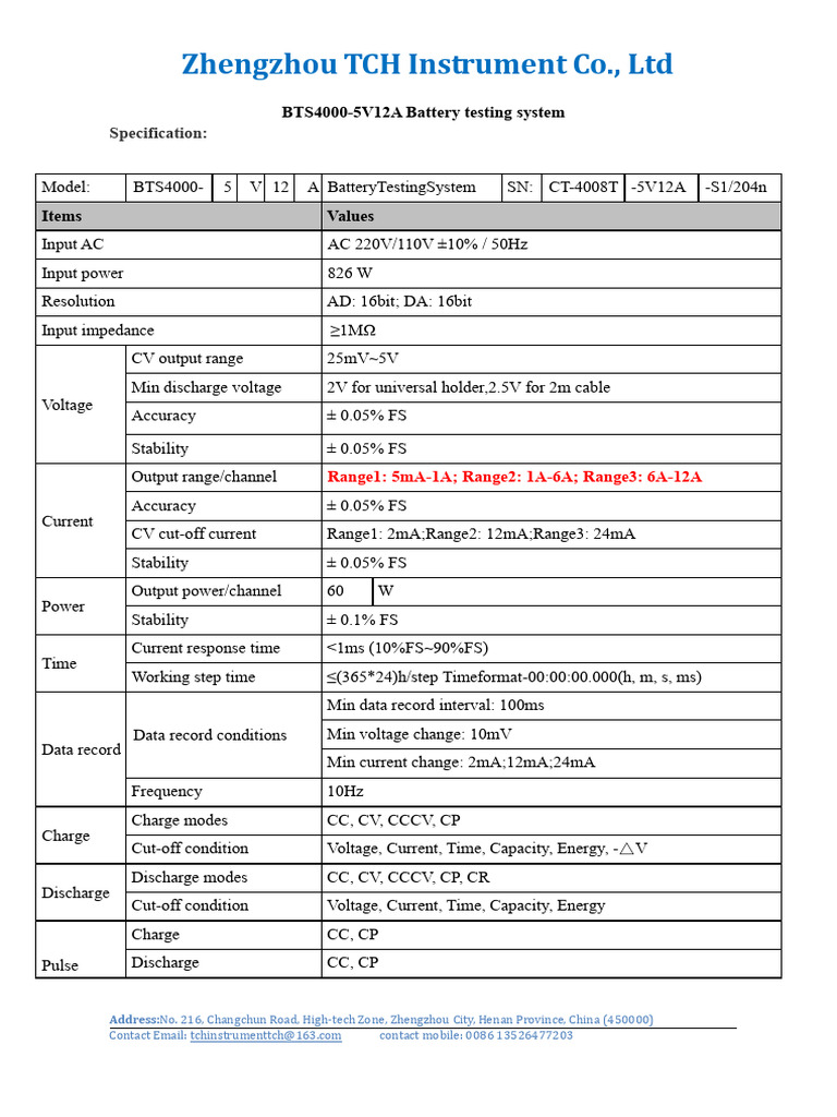 BTS4000-5V12A Battery Testing System | PDF | Electrical Engineering ...