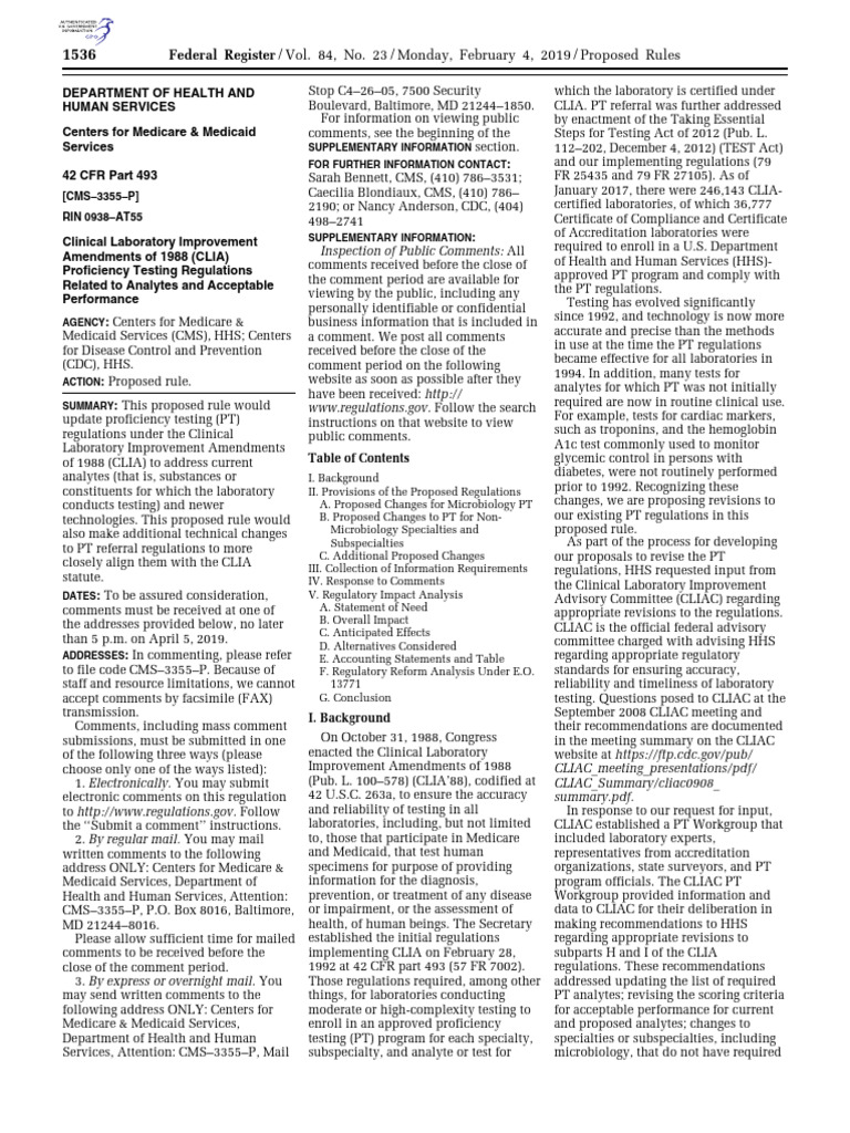 CLIA Proficiency Testing Regulations Update | PDF | Antimicrobial ...