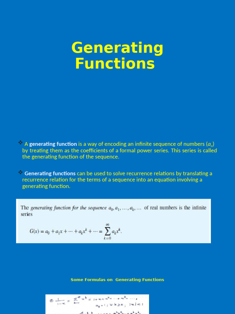 Generating Function | PDF