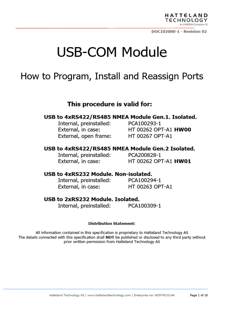 USB-COM Module Installation Guide | PDF | Usb | Software