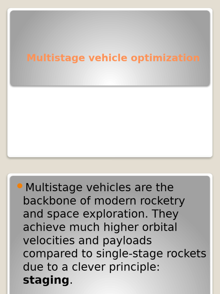 Multistage Vehicle Optimization Techniques | PDF | Multistage Rocket ...