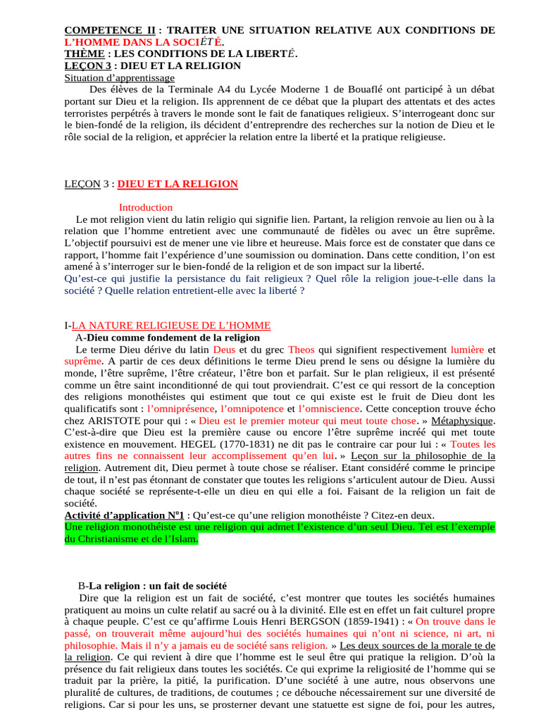 Dieu et Religion : Impact sur Liberté | PDF | Dieu | Monothéisme