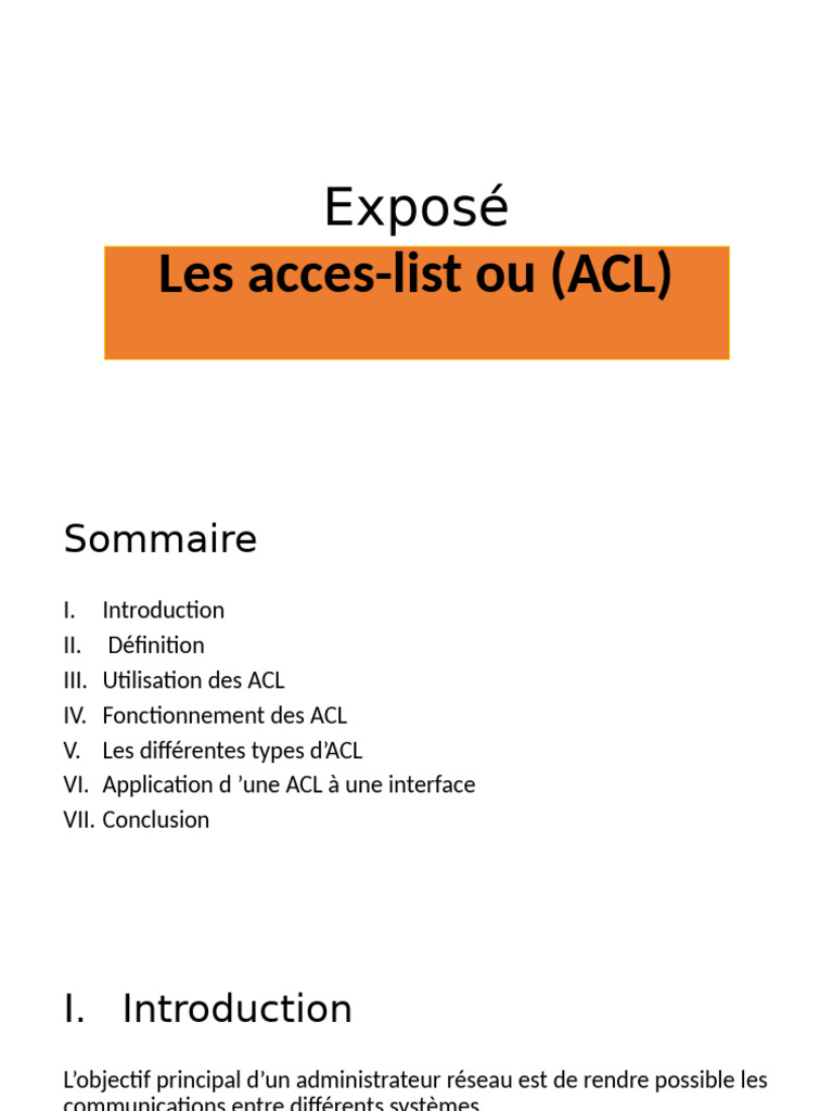 Définition et Utilisation des ACL | PDF | Pare-feu (informatique ...