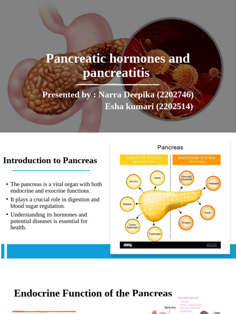 Pancreatic Hormones and Pancreatitis Overview | PDF | Pancreas | Insulin