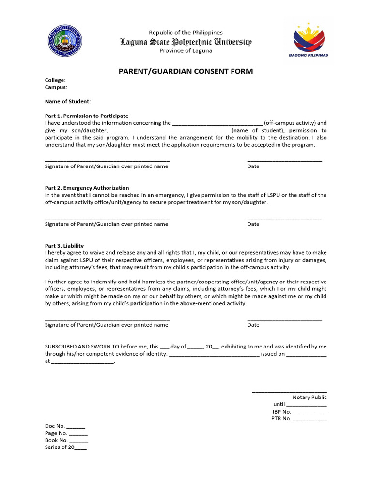 5.-Parent-or-Guardian-Consent-Form 4 | PDF | Legal Concepts | Justice