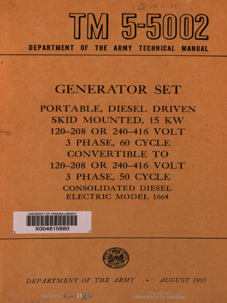 TM-5-5002 Manuel Generator Set Portable | PDF