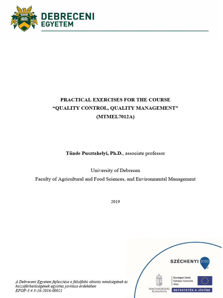 Quality Control Exercises Guide | PDF | Standard Deviation | Scatter Plot