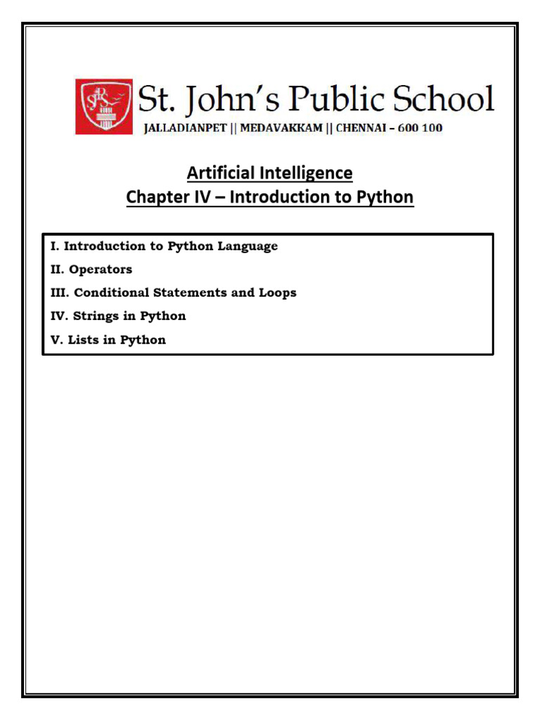 AI CHAPTER 5 PYTHON NOTES - Class IX | PDF | Data Type | Control Flow