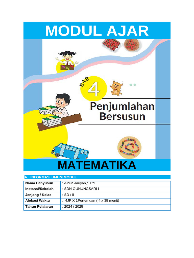 Modul Ajar Matematika Kelas 2 Bab 4 | PDF