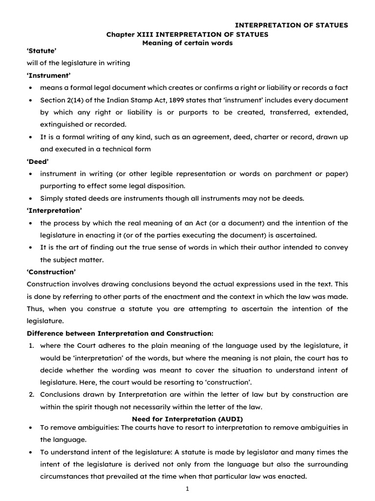 Statutory Interpretation Explained | PDF | Statutory Interpretation ...