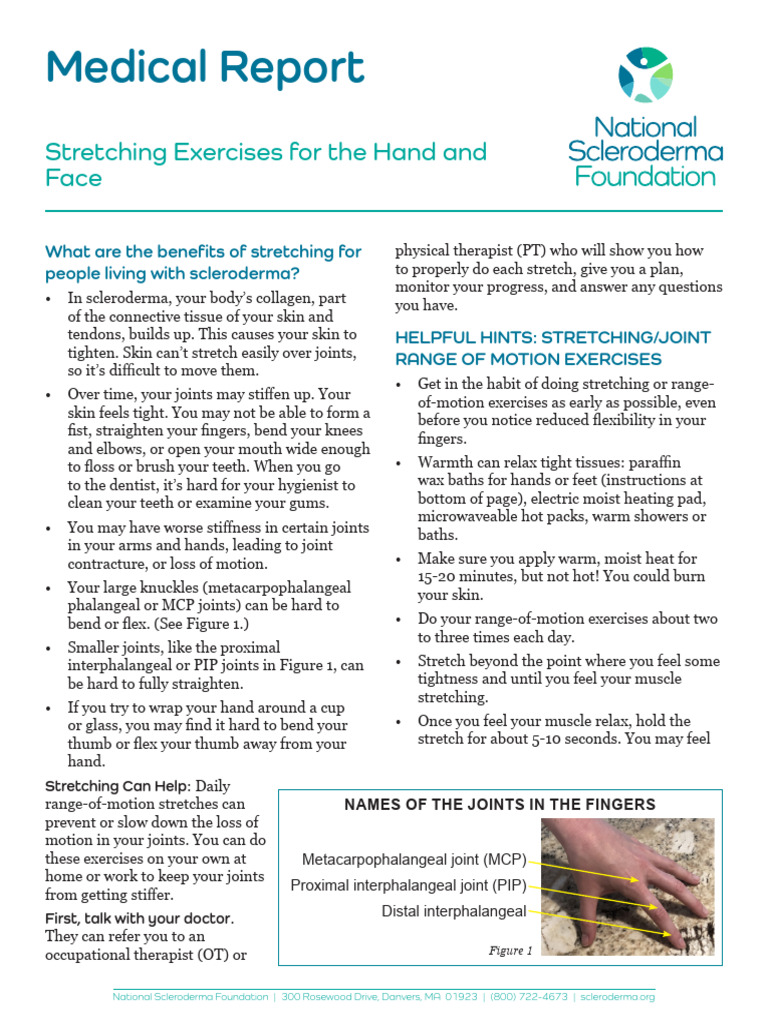 Scleroderma Hand Stretching Exercises | PDF | Hand | Finger