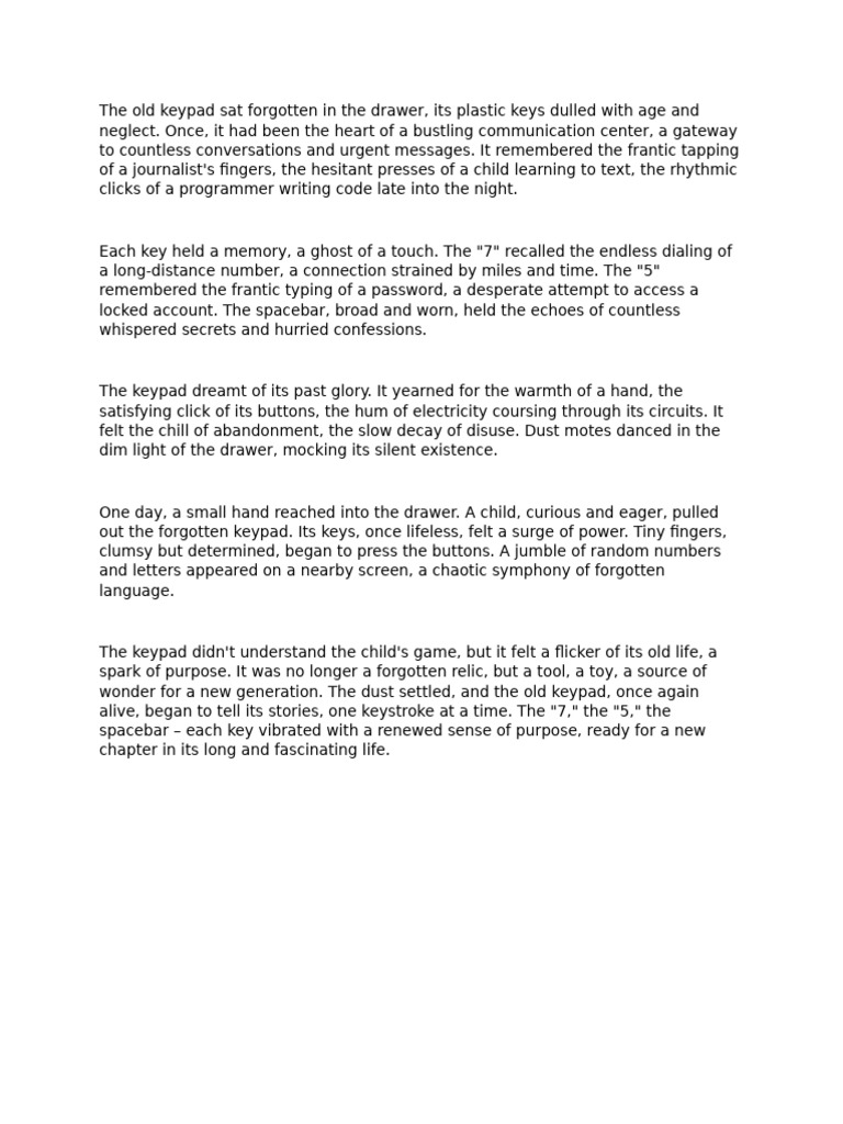 A Story About Keypad | PDF