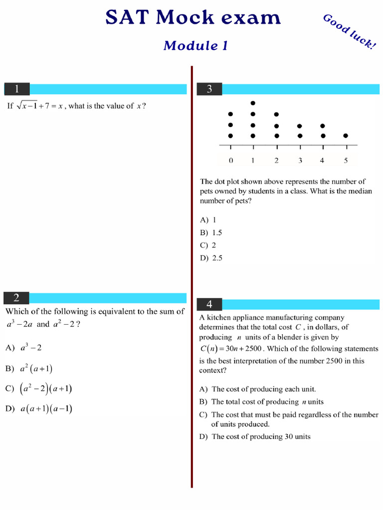 SAT Mock M1 2 | PDF