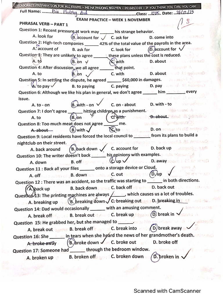Exam Practice - Week 1 November | PDF