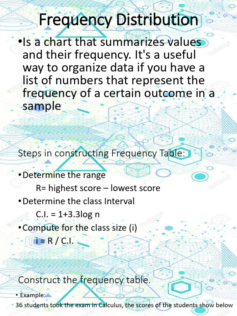 WHAT IS A FREQUENCY DISTRIBUTION TABLE GIVE AN EXAMPLE visual data 2