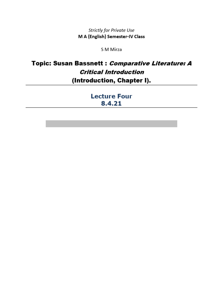 Comparative Literature A Critical Introduction | PDF | Liberal Arts ...