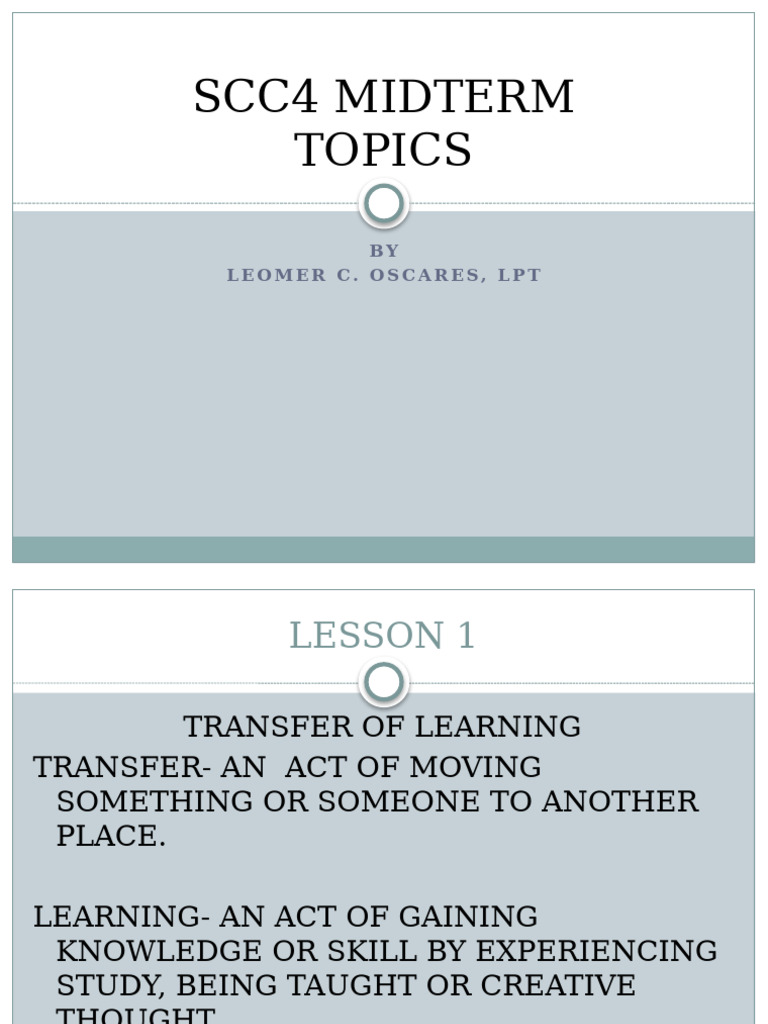 Understanding Transfer of Learning | PDF | Learning | Behavioural Sciences