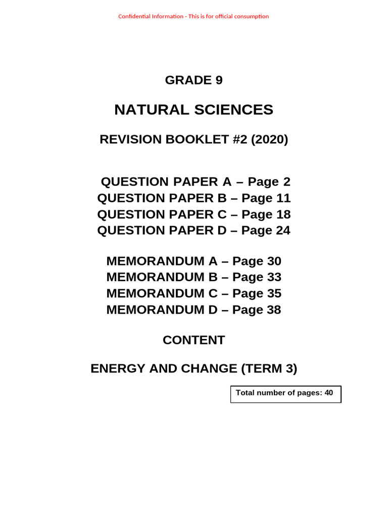 Grade 9 Natural Science Term 3 Revision | PDF | Series And Parallel ...