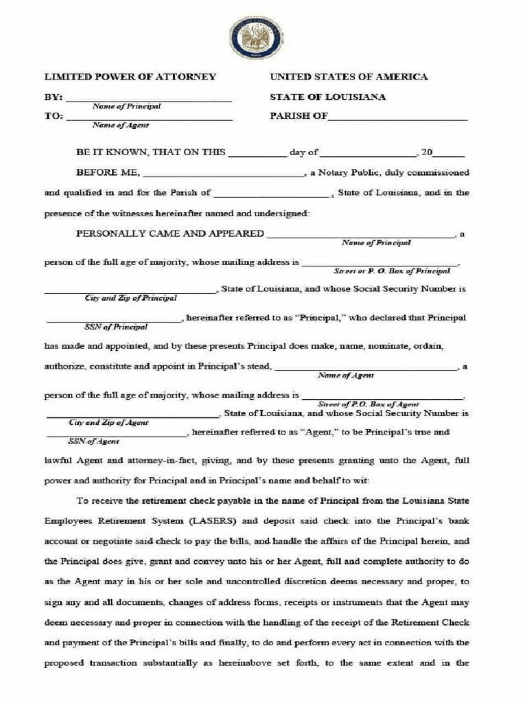 Limited Power of Attorney | PDF