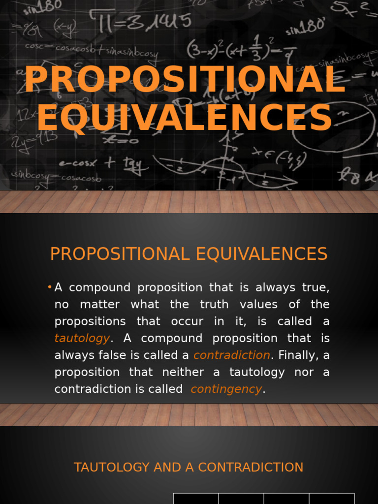 Propositional Equivalences | PDF | First Order Logic | Formalism ...