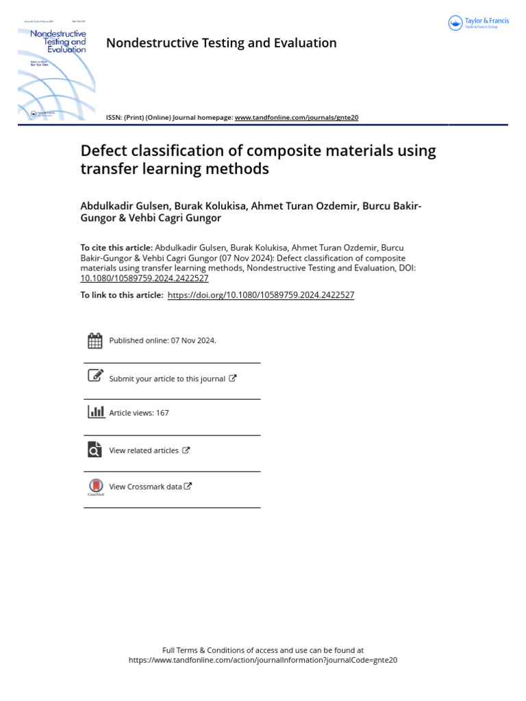 Defect Classification of Composite Materials | PDF | Nondestructive ...