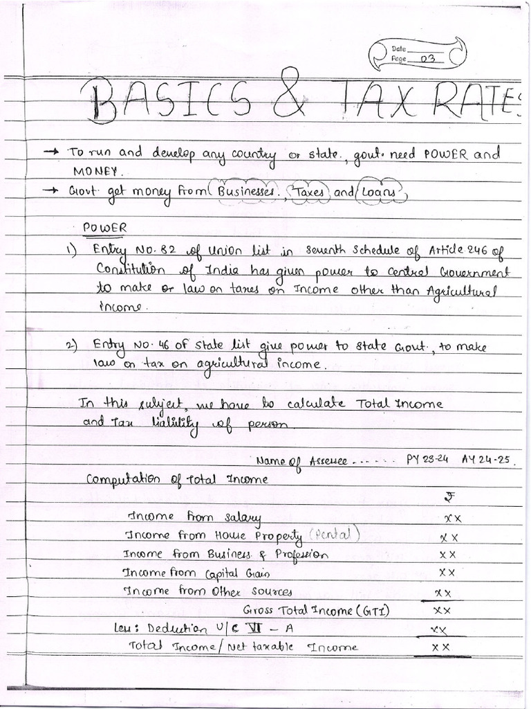 Taxable Income and Deductions Overview | PDF