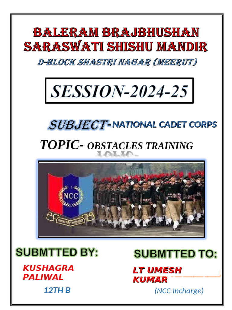 NCC Obstacles Training Guide | PDF