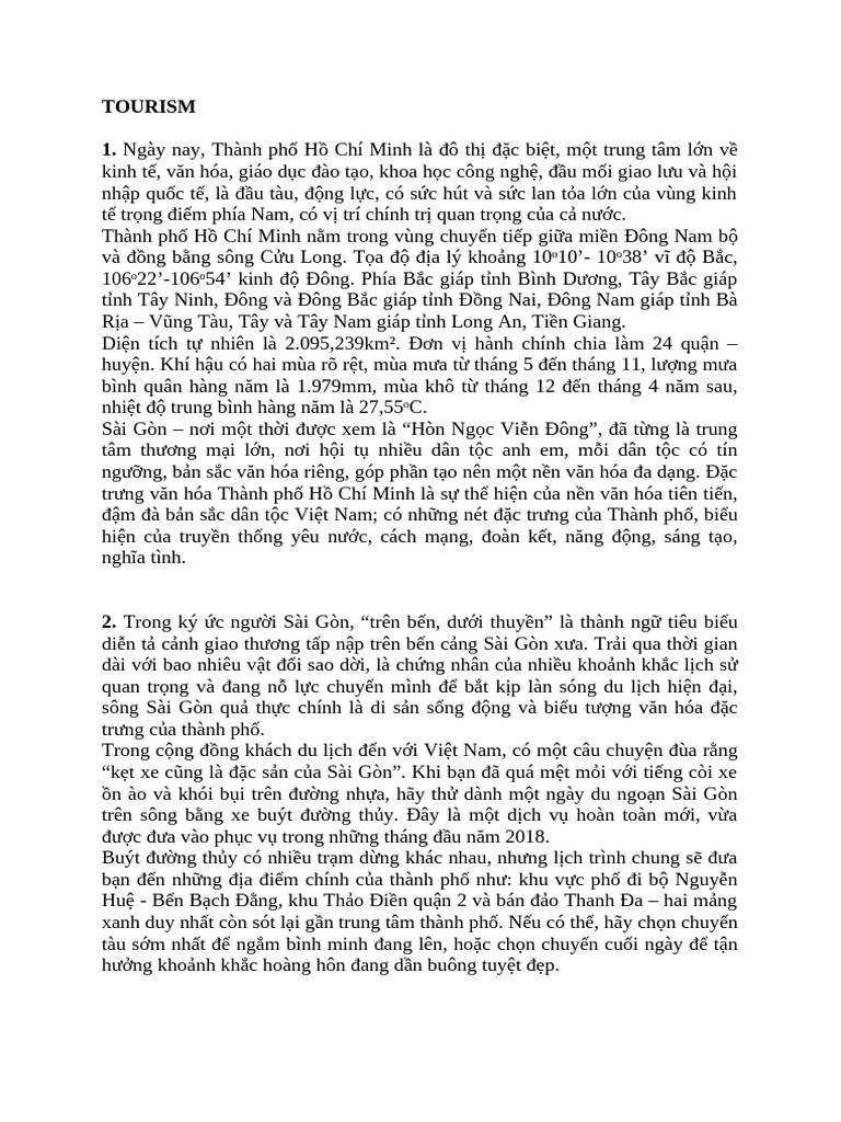 Tourism Handout 1 | PDF