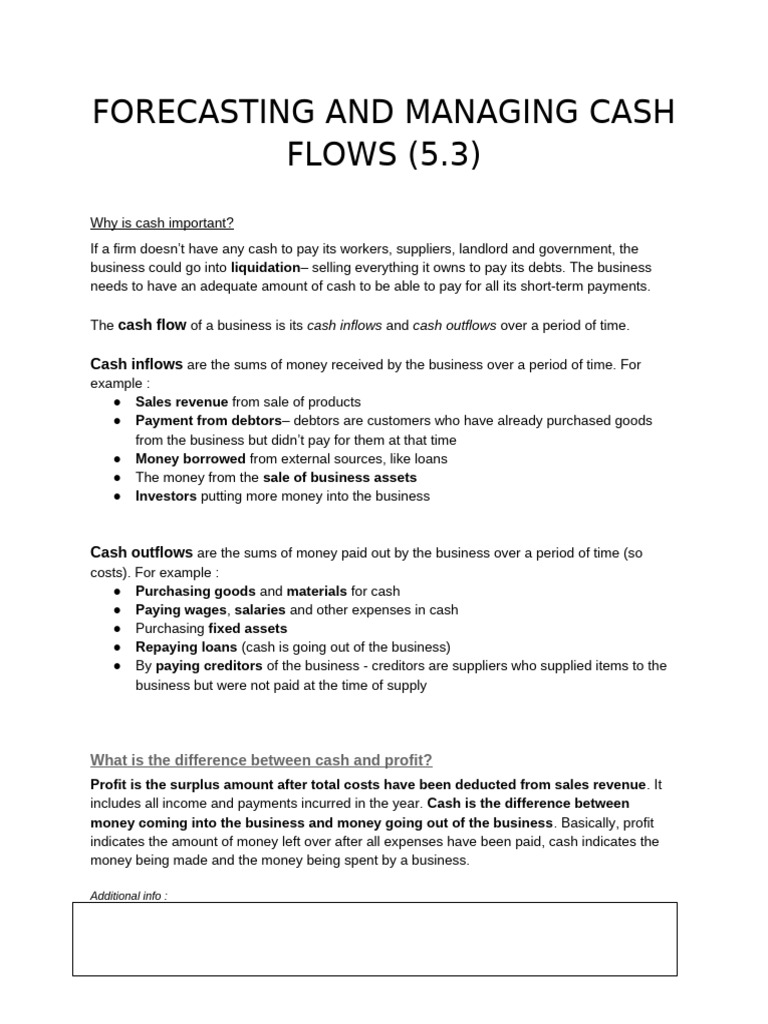 Cash Flow Management and Forecasting Guide | PDF | Debt | Credit