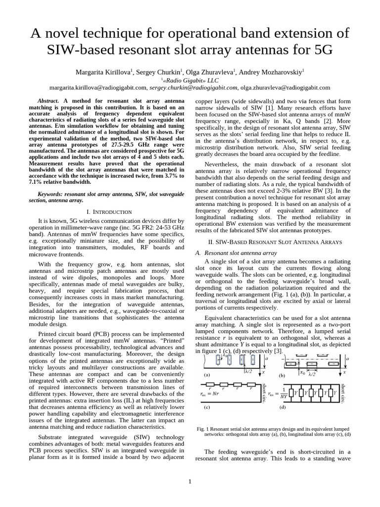 A Novel Technique For Operational Band Extension of SIW-based Resonant ...