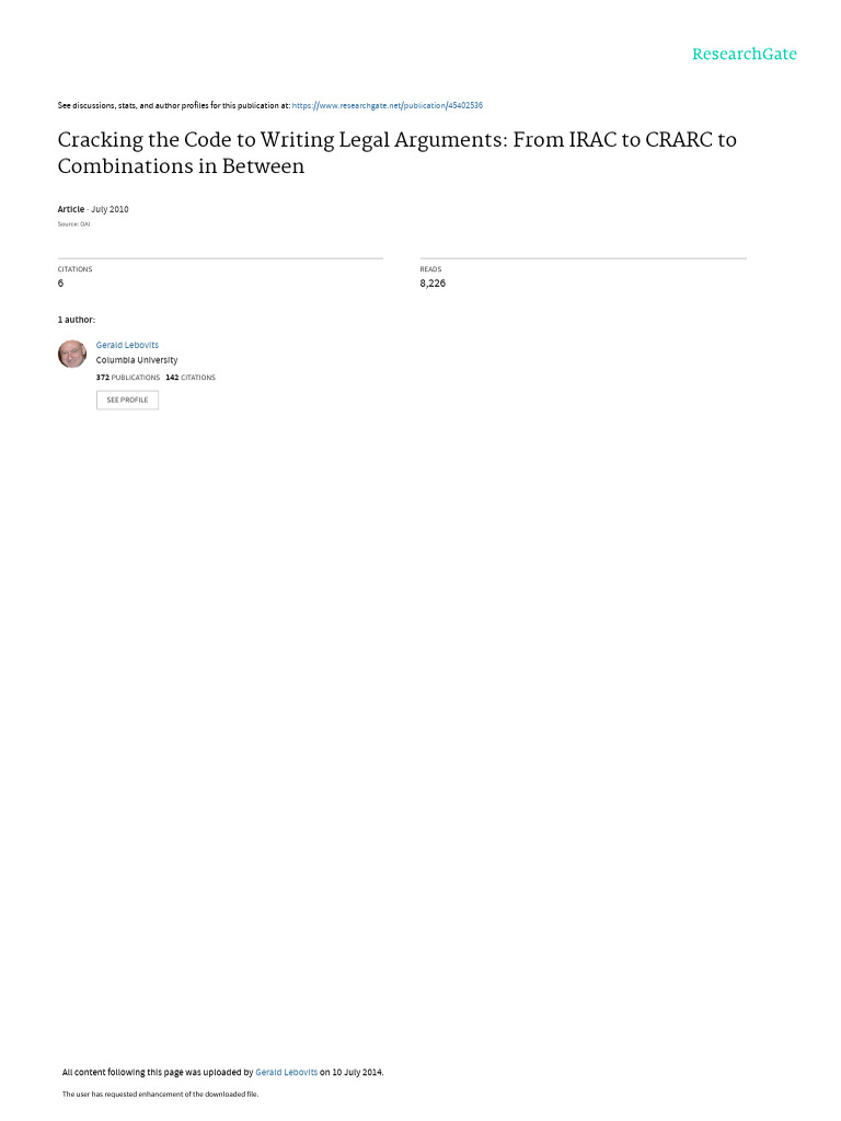 Legal Writing Models for Lawyers | PDF | Argument | Brief (Law)