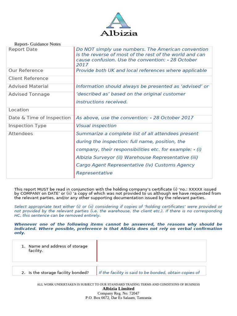 Stock Inspection Report Guidelines | PDF | Warehouse