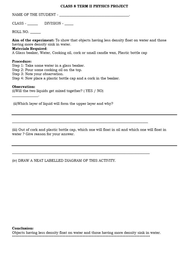 Class 8 Term Ii Physics Project | PDF